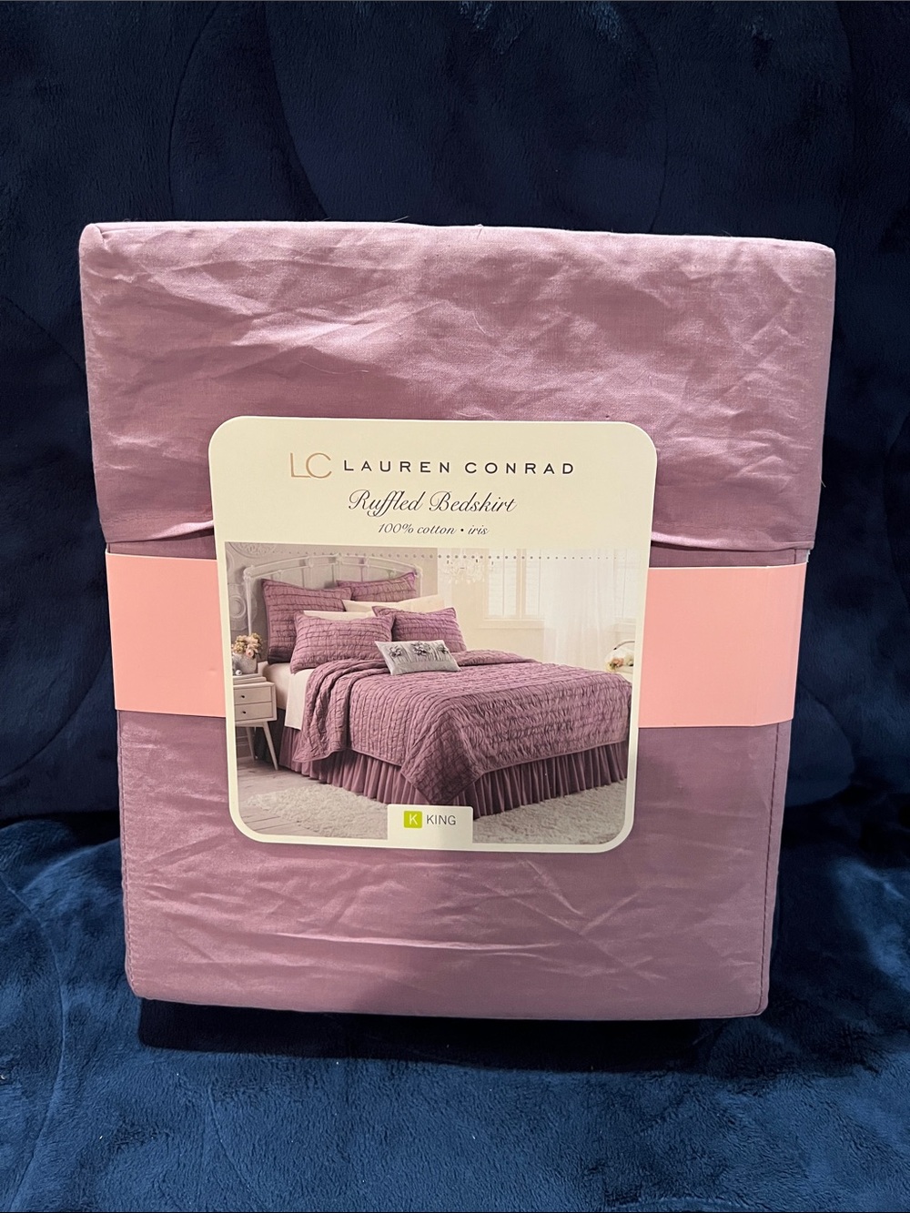 LC Lauren Conrad Ruffled Bedskirt in Dusty Rose Pink- King Size